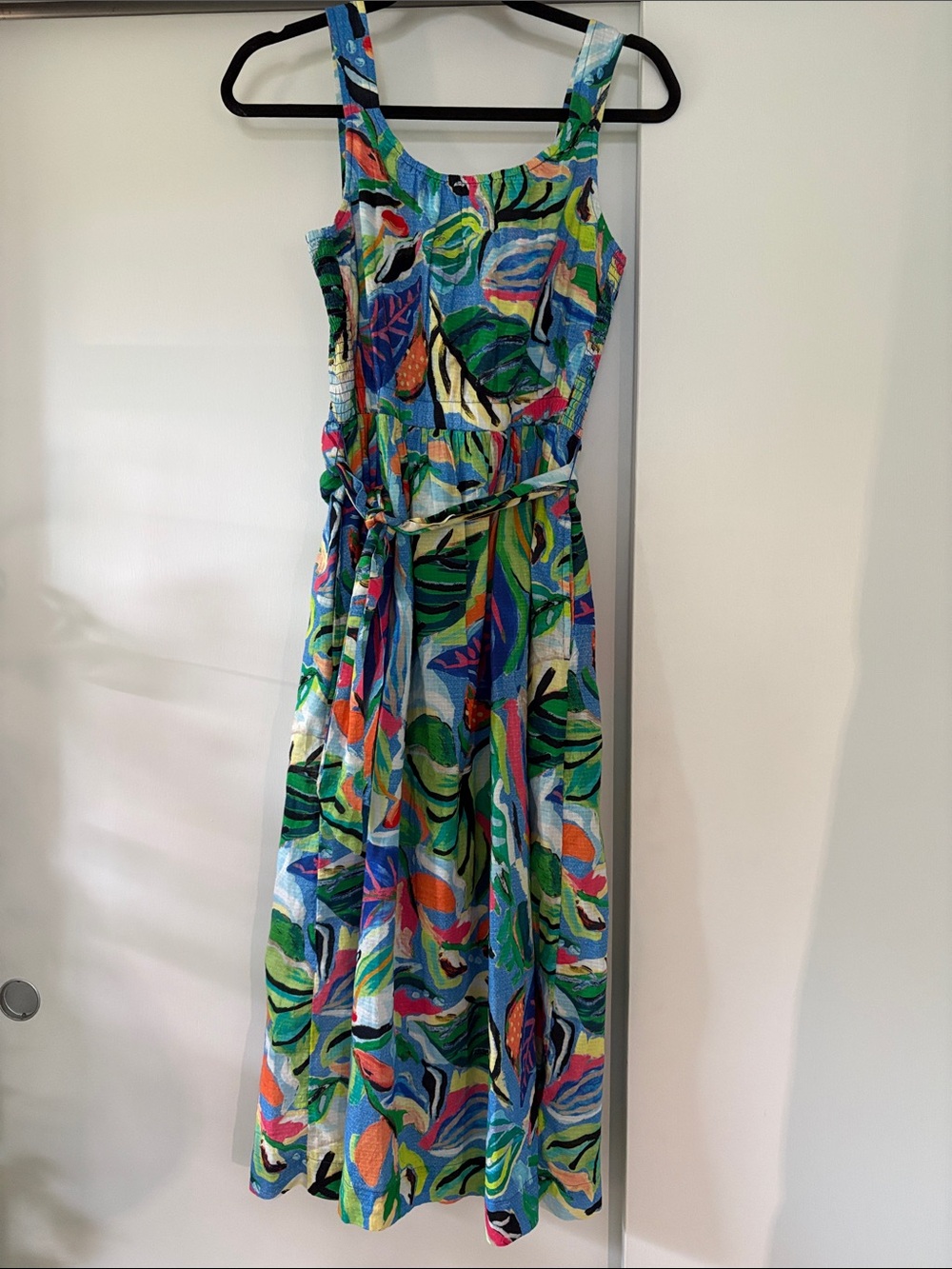 NWT Nic + Zoe size small Colorful Tropical Print MIDI Sundress w/pockets